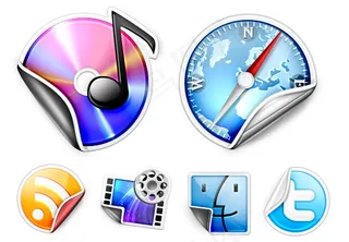 贴纸风格png和psd图标