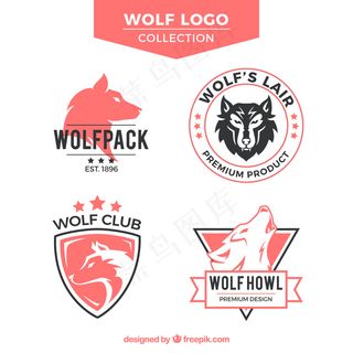 矢量卡通可爱狼