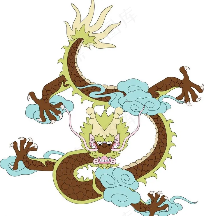 咖啡色飞龙在天图片ai矢量模版下载