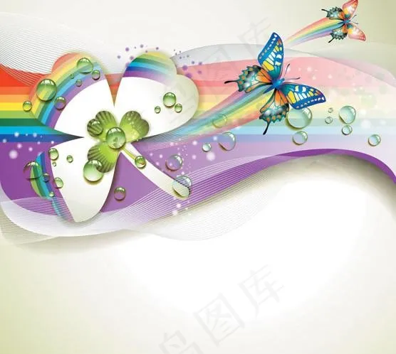 动感梦幻蝴蝶背景图片eps,ai矢量模版下载