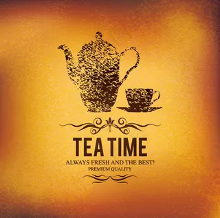 下午茶海报矢量素材