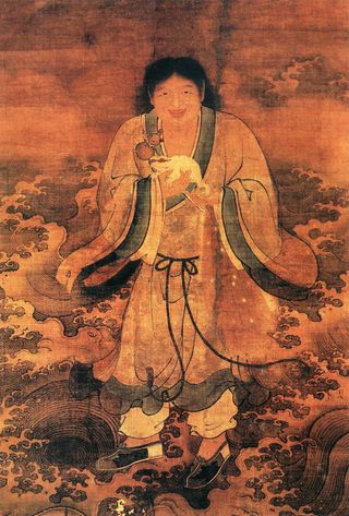 国画女人与动物图片