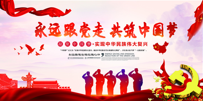 2017大气红色建党海报展板