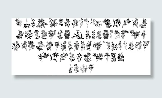用花模板字体 用花模板字体