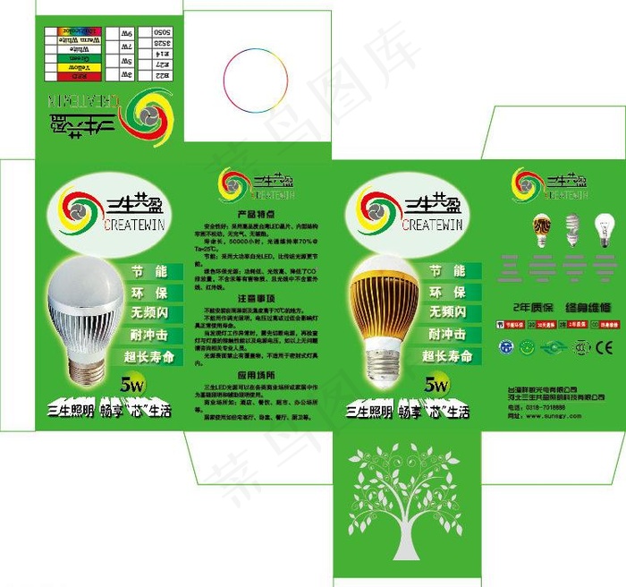 灯具包装盒图片eps,ai矢量模版下载