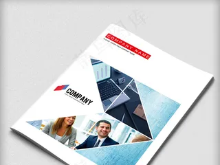 2017简洁几何线科技企业画册封面...