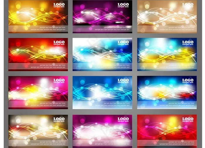 名片 卡片 梦幻线条背景图片ai矢量模版下载