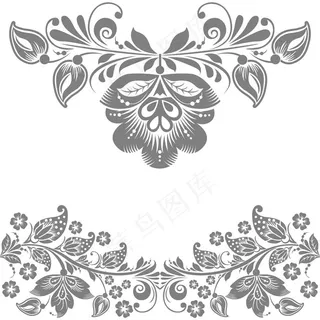 复古植物花纹矢量素材