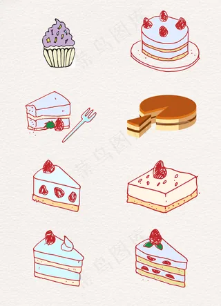 线条手绘蛋糕设计