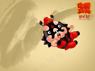 招财童子功夫动漫中国功夫武术卡通插...