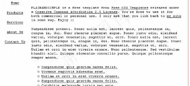 简单明了信息介绍网页模板