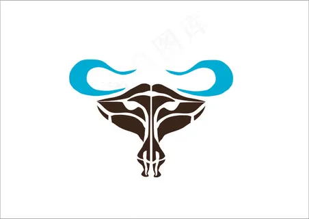 牛的剪影图片