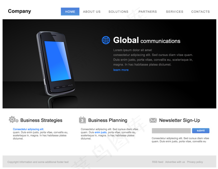 4款网页设计模板矢量素材