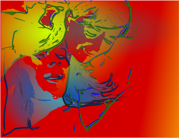 精神病的人的肖像艺术剪辑