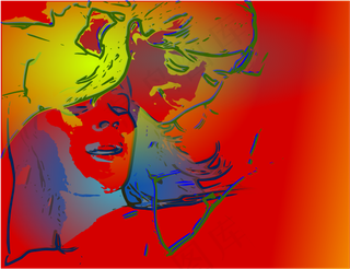 精神病的人的肖像艺术剪辑