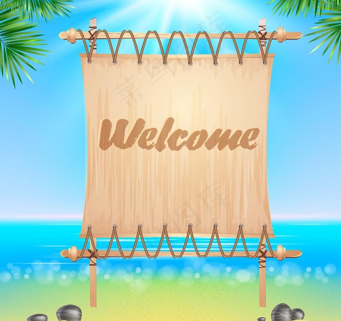 夏日旅游度假背景图片