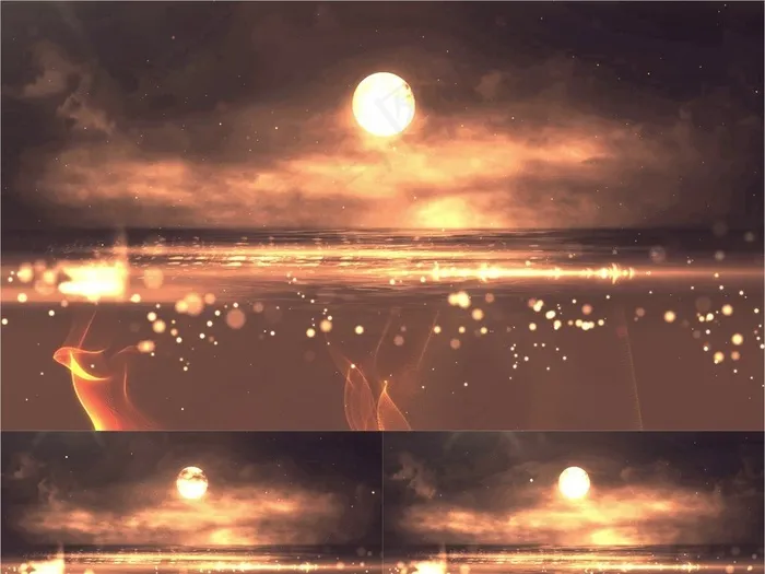 唯美海上日出动态背景素材