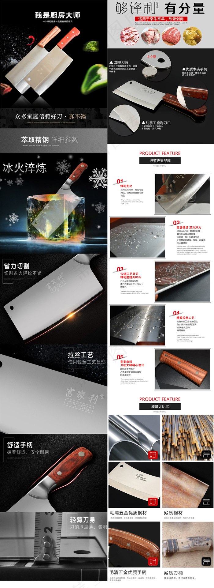 厨房刀具详情页设计(790X8594(DPI:72))psd模版下载