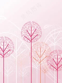 粉红色花的背景干树