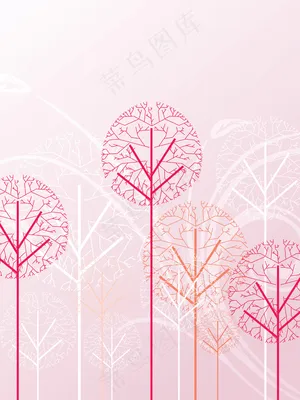粉红色花的背景干树