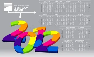 2012年日历矢量素材