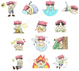 卡通女孩表情素材