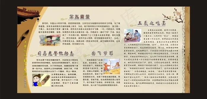 传统美德故事展板图片cdr矢量模版下载