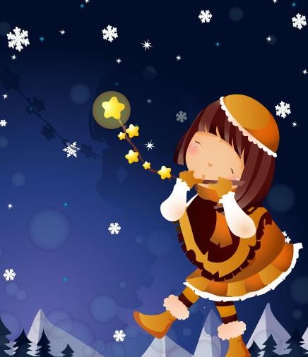 韩国XMAS快乐女孩矢量图01eps,ai矢量模版下载