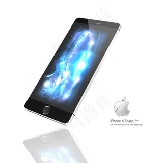 零素材纯鼠绘模拟3D效果苹果6#概...