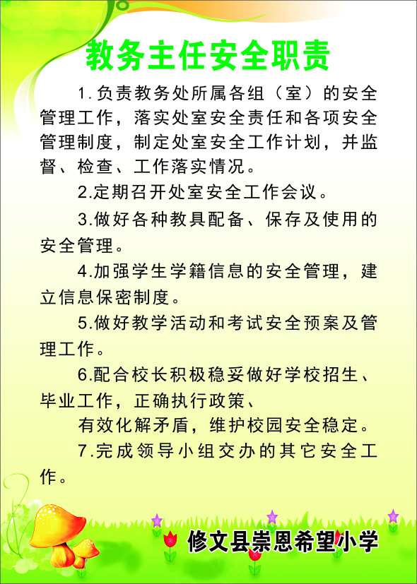 教务主任安全职责cdr矢量模版下载
