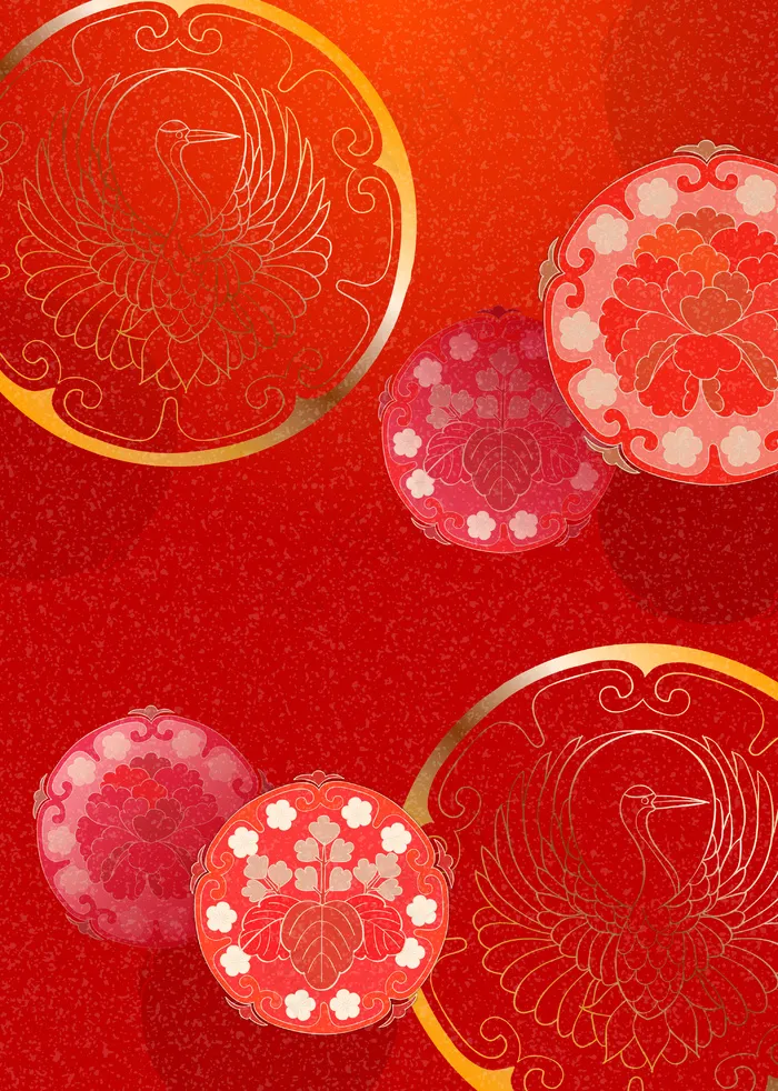 红色新春吉祥背景图
