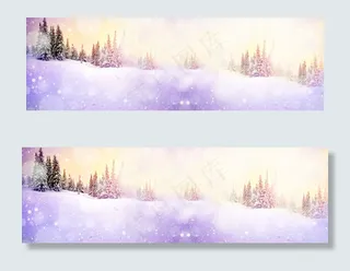 冬季雪景主题全屏背景素材 (3)