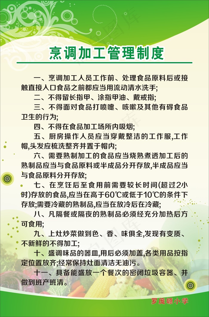 烹调加工管理制度cdr矢量模版下载