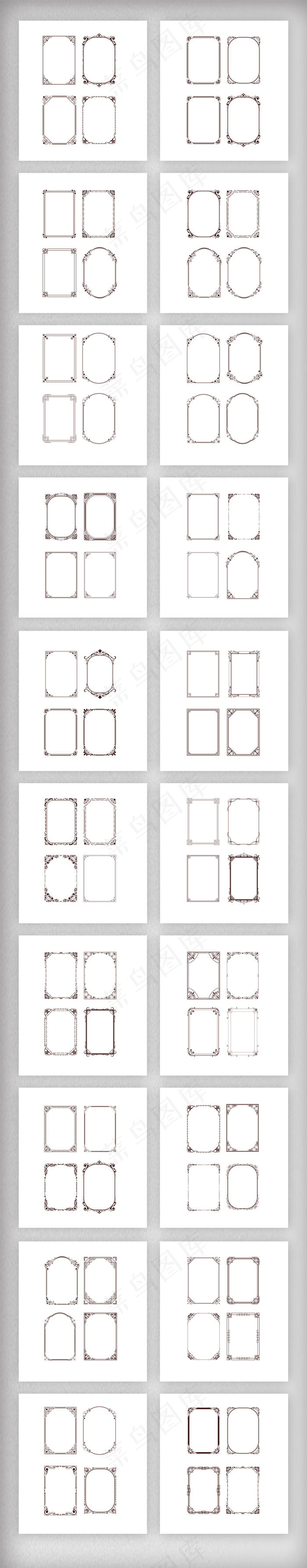 80款时尚欧式边框矢量设计文件素材ai矢量模版下载
