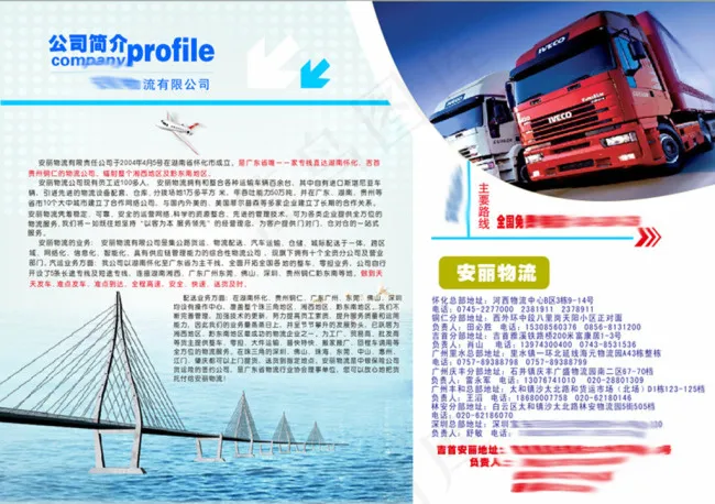 物流公司简介DM宣传单cdr矢量模版下载
