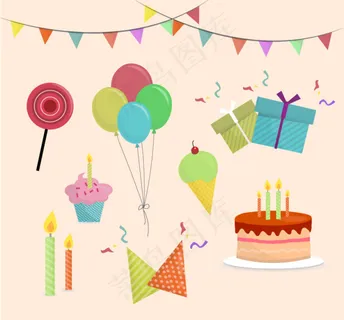 彩色生日素材