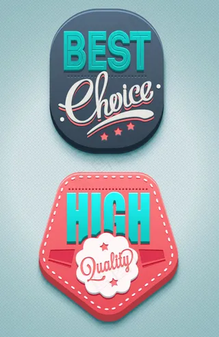 精致立体标签矢量素材