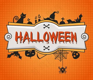 万圣节艺术字矢量