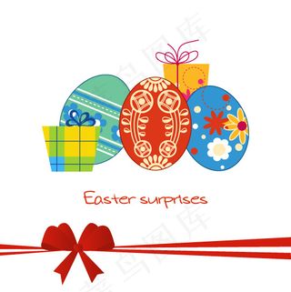 彩绘复活节背景矢量素材