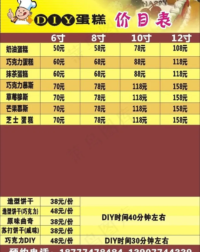 diy蛋糕cdr矢量模版下载