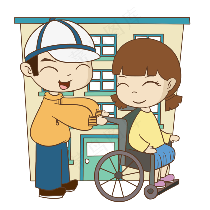 坐轮椅的残疾人插画坐轮椅的残疾人插画