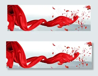 飘动红丝巾图片