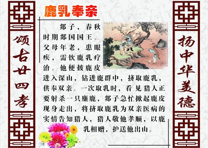 鹿乳奉亲图片cdr矢量模版下载