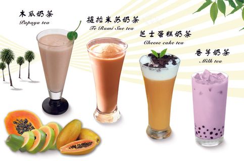 水吧店奶茶灯箱片