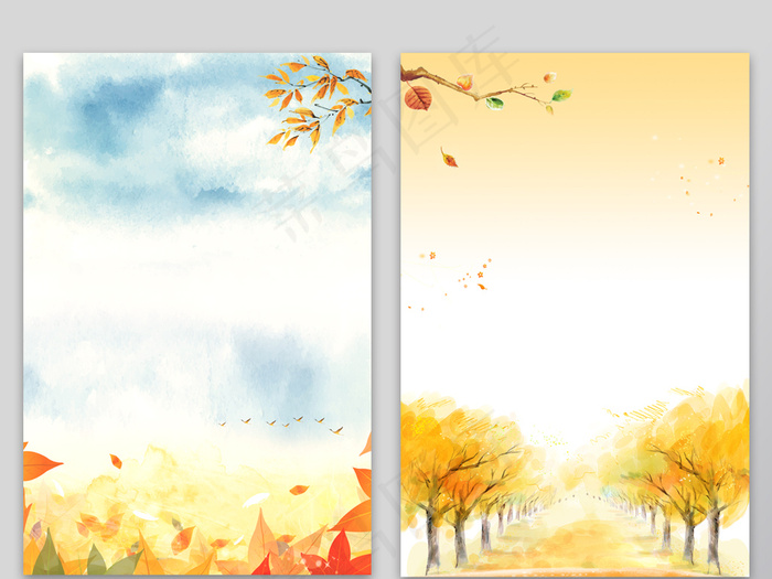 唯美秋季海报背景素材