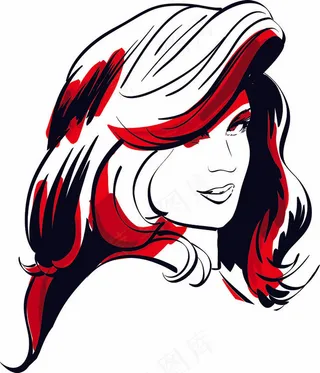 速写手绘美女头像矢量图4