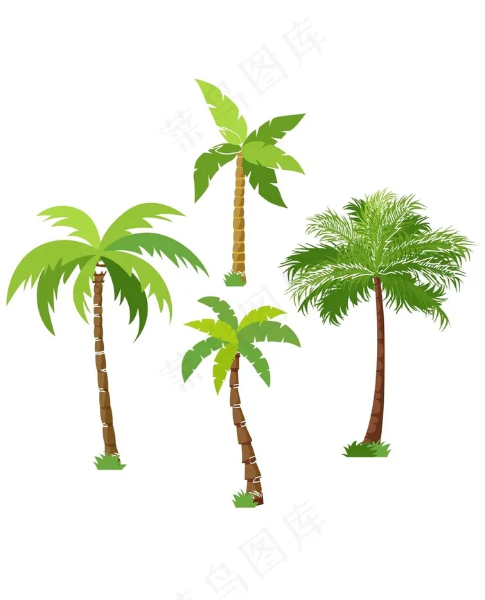 手绘椰树树叶