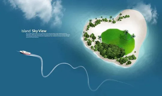 心形小岛图片 心形小岛图片