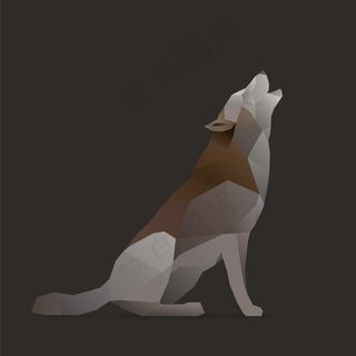 不规则多边形立体3D动物形状集合矢...