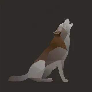 不规则多边形立体3D动物形状集合矢...